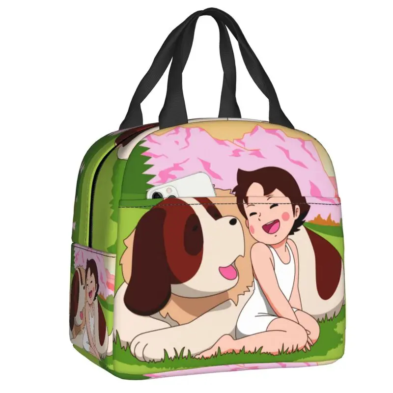 

Heidi And Goat Insulated Lunch Bag for School Office Cartoon Alps Mountain Girl Waterproof Cooler Thermal Lunch Box Women Kids