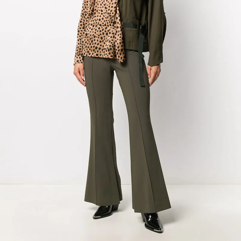 

Korean Temperament Commuter Pants High Waist Flared Pants Open Fork Casual Pants Female 2022 New High Quality Free Shipping