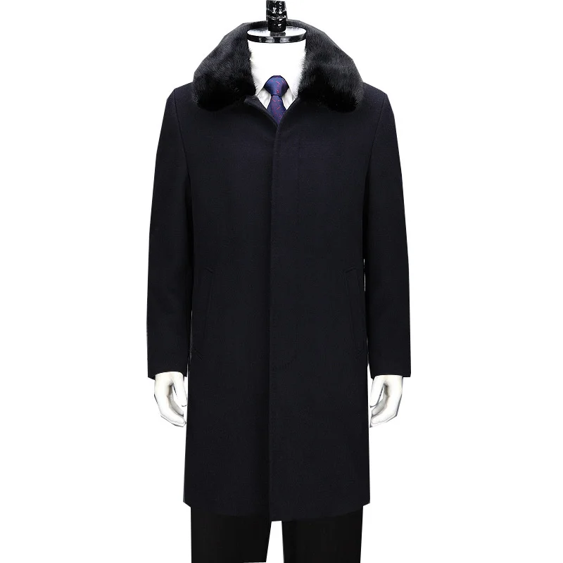 

Зимнее кашемировое пальто для мужчин, Норковое новое шерстяное пальто с золотистой подкладкой, повседневное женское пальто высокого качества