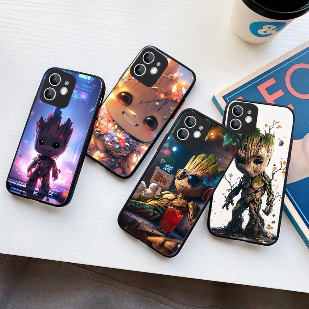 Черный силиконовый чехол WBA-22 Marvel Groot для Xiaomi 11t Mi 10 10t 9t A2 A3 S2 Poco X6 Note Pro Lite