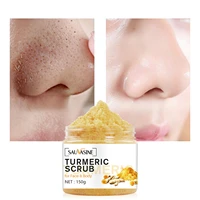 turmeric face body scrub acne blackhead deep remove cleaning shrink pore whitening moisturizing smooth skin exfoliating cream