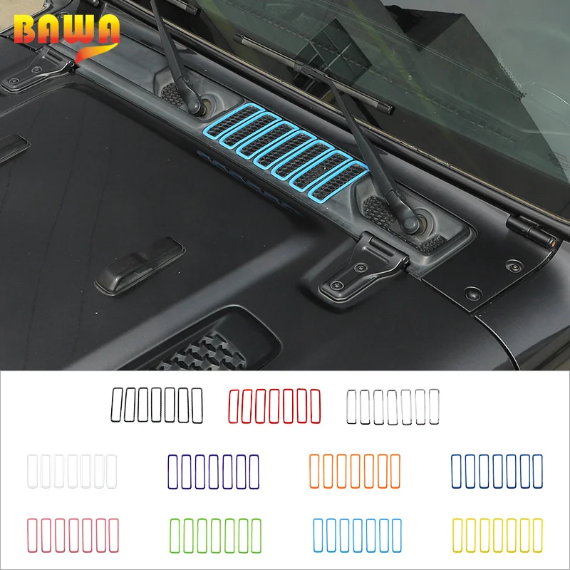 

BAWA Car Decoration Accessories For Jeep Wrangler JL 2018-2021 Car Front Engine Hood Air Conditioning Vent Decoration Cover