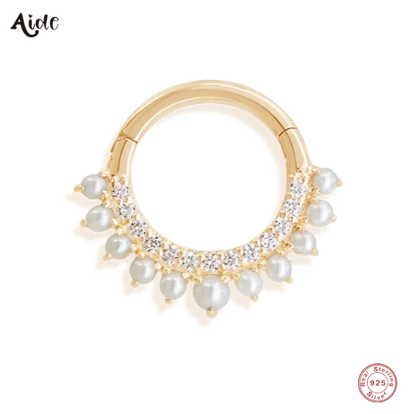 

Женская серьга-кольцо для пирсинга, с искусственным жемчугом