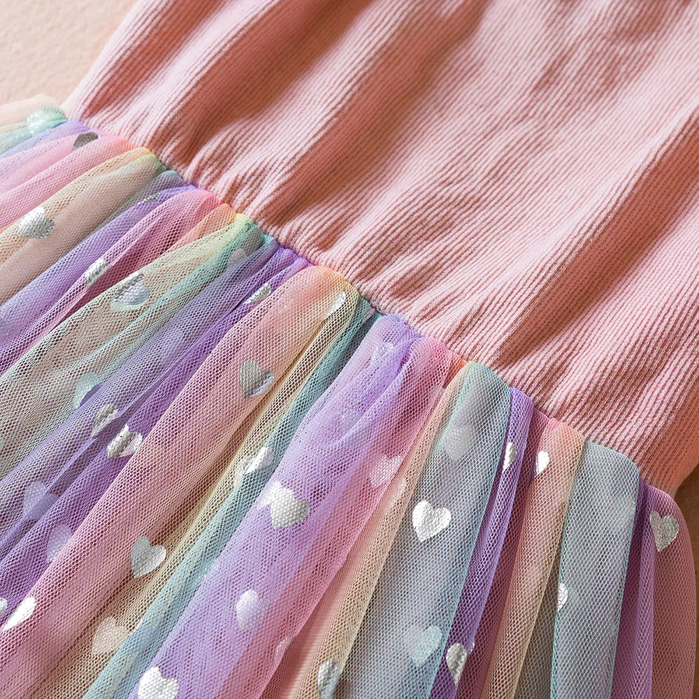 Платье принцессы для маленьких девочек Радужный фатиновый костюм с блестками в