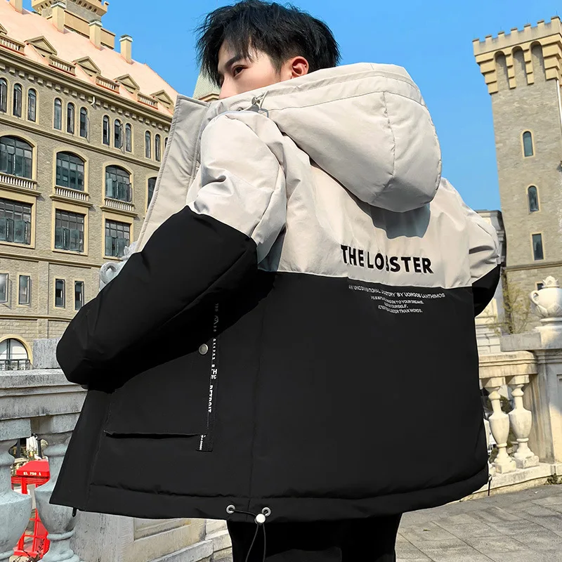 2022 Autumn And Winter New Korean Style Oversized Parka Men's Thickened And Velvet Parka Warm Jacket Cotton Down Jacket Man Coat