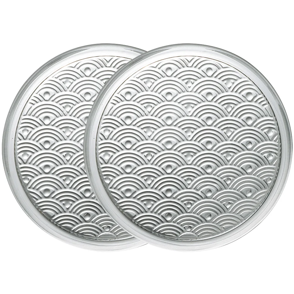 

2pcs Desktop Insulation Cup Cushions Transparent Drinking Coasters Wave Coasters