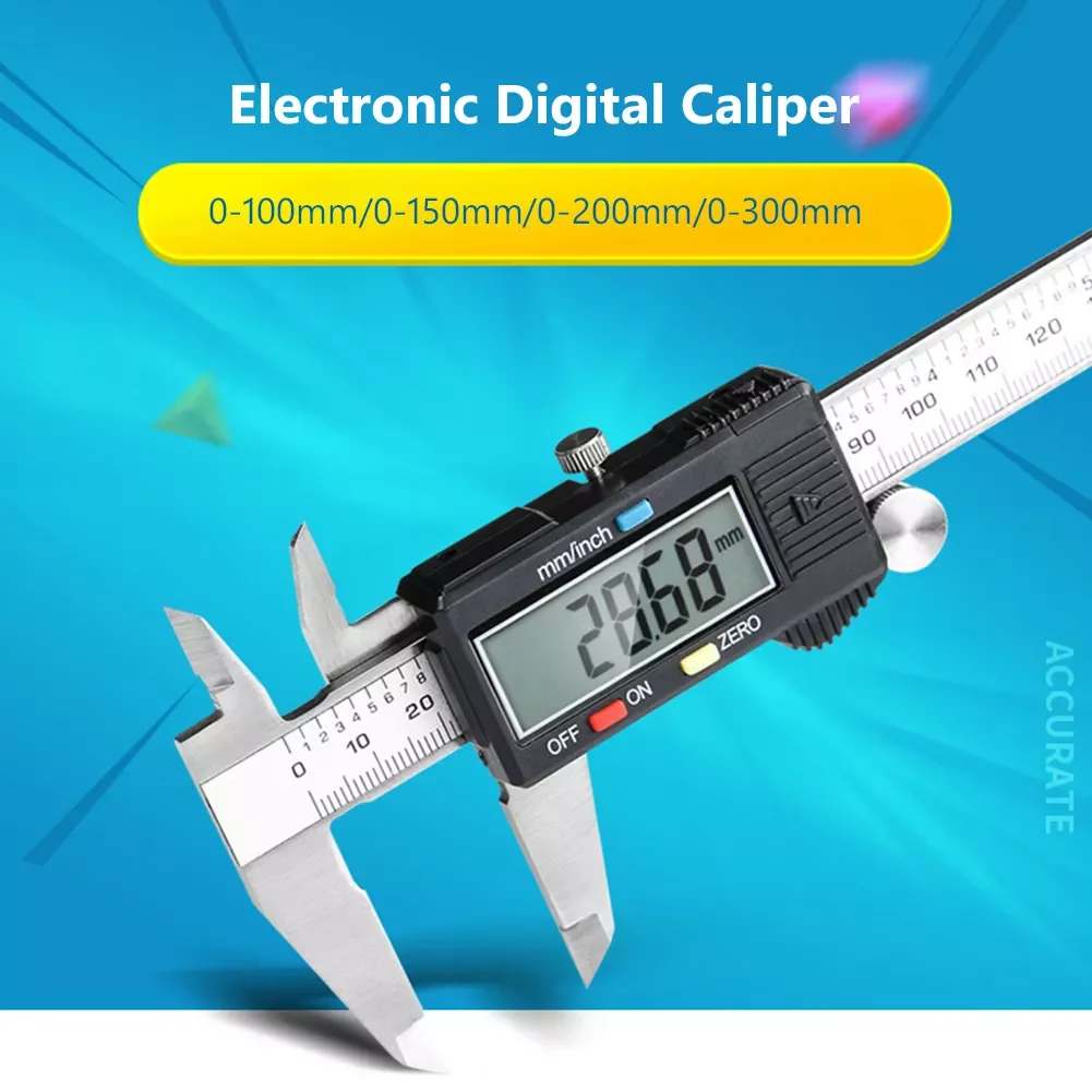

Micrometer Precise Digital Caliper Electronic Vernier Scale Calipers Stainless Steel Auto Off Measuring Tool Inch/mm Conversion
