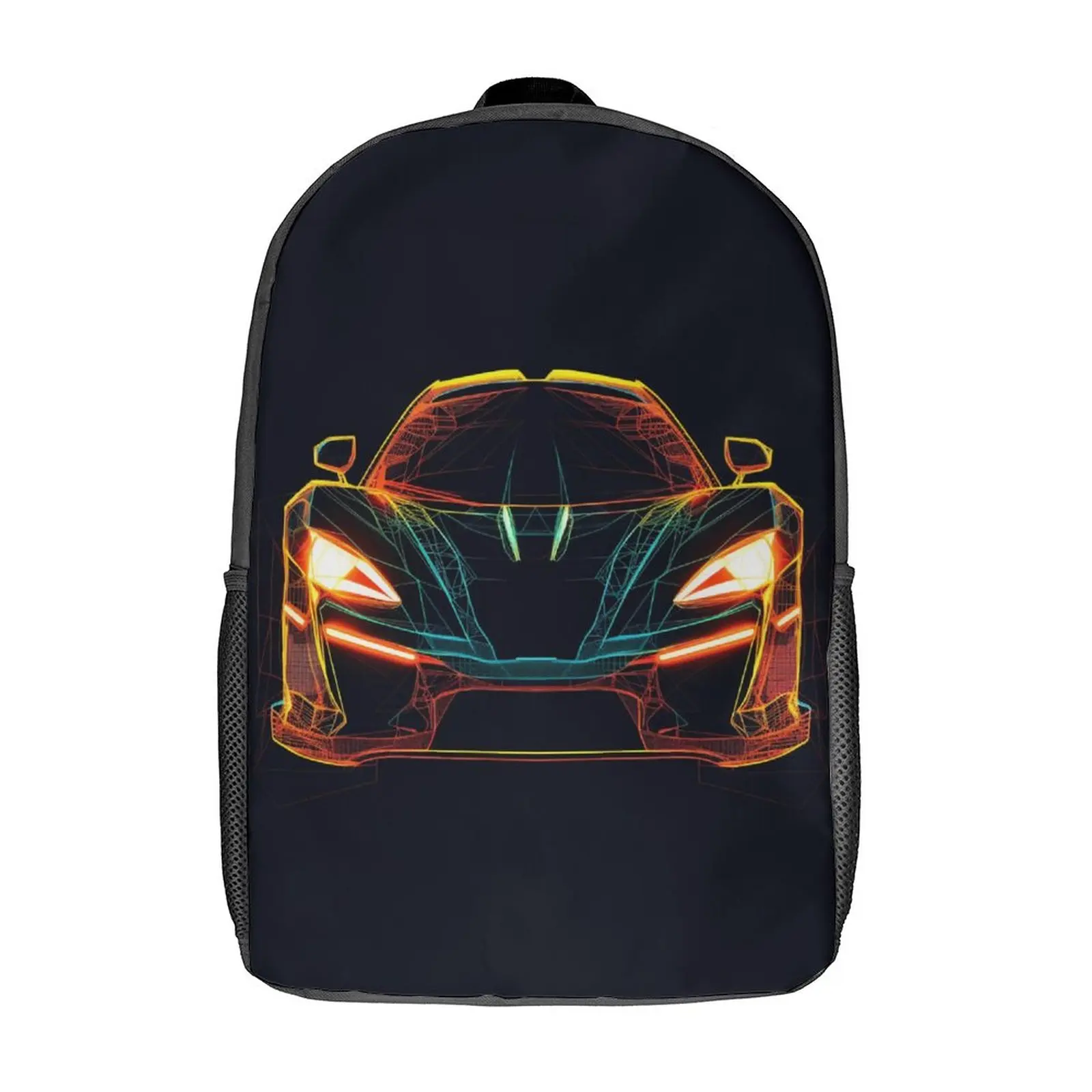 

Fantastic Sports Car Backpack Line Art Neon Camping Backpacks Male Custom Durable High School Bags Cute Rucksack