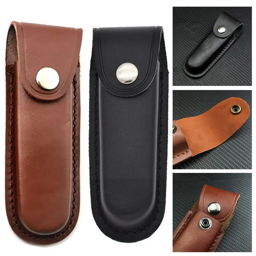 

Outdoor New Folding Knife Sheath Waist Belt Leather EDC Scabbard Multi Cowhide Flashlight Holster Tools Knives 1pcs Tools S0N2