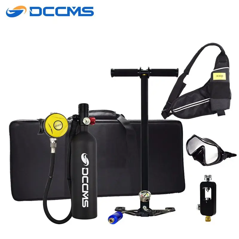 

DCCMS DS-810 1L Scuba Diving Tank Mini Oxygen Cylinder Set Underwater Snorkeling Diving Equipment Pump Diving Mini Scuba Tank