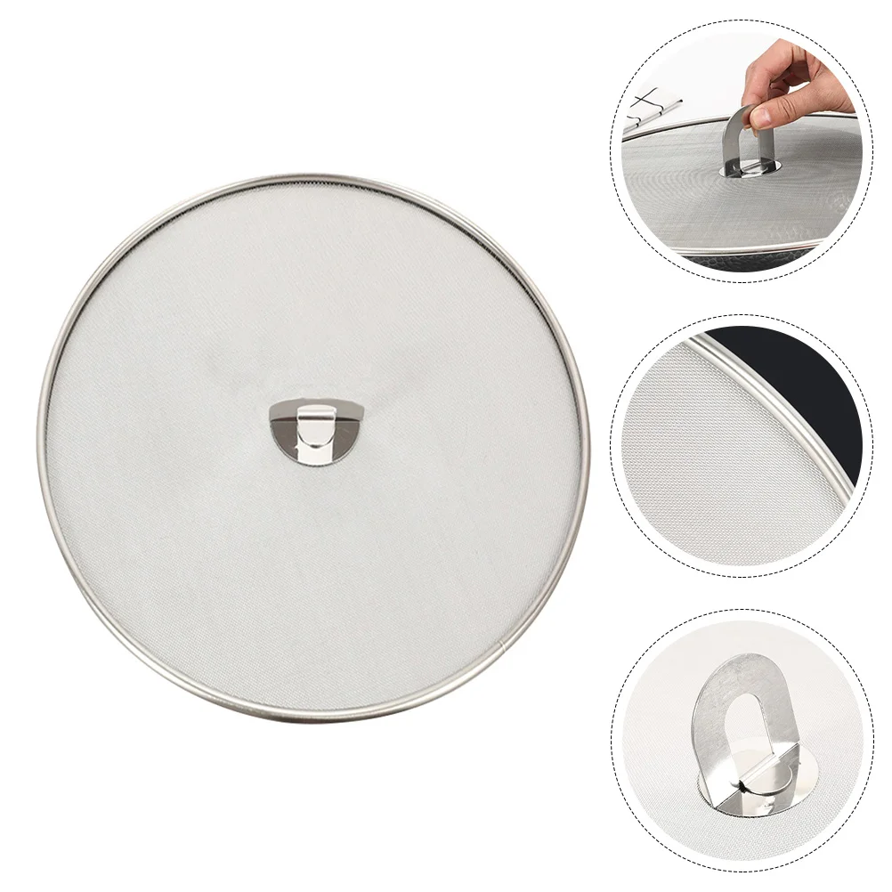 

Splatter Lid Guard Skillet Oil Frying Cover Pan Duty Heavy Catcher Stove Stops Shield Screen Mesh Grease Resist Pot Steel