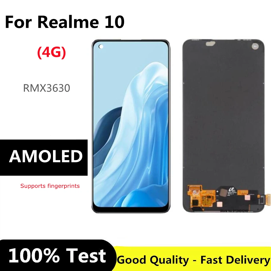 

6.4" AMOLED For OPPO Realme 10 4G RMX3630 LCD Display Touch Screen Digitizer Panel Assembly Replacement