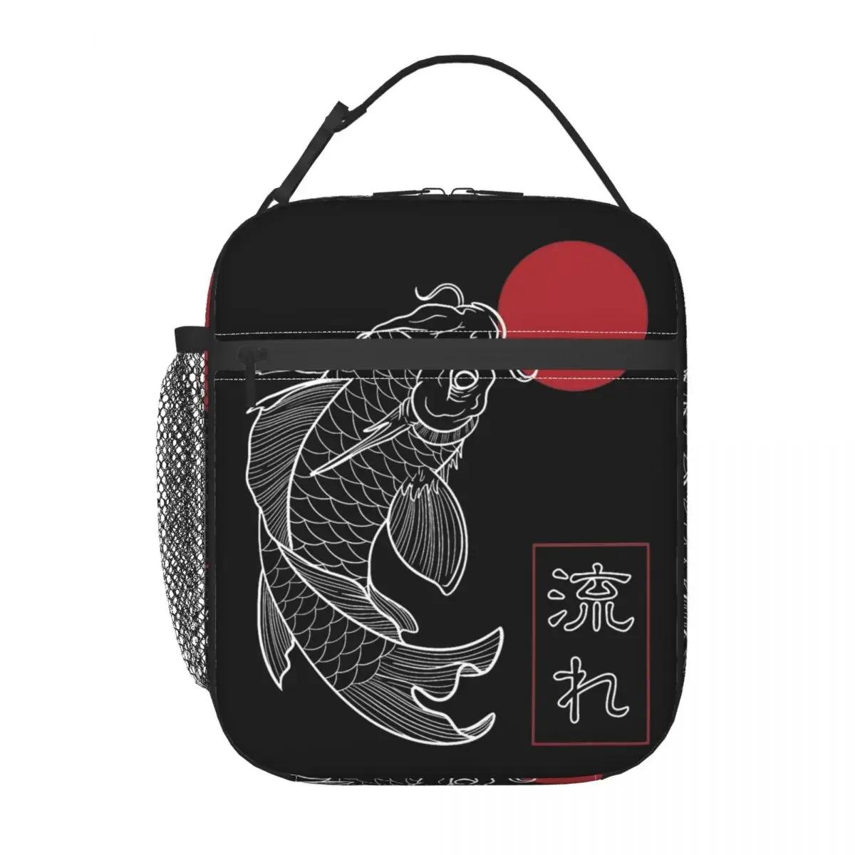 Ланч-бокс В Японском Стиле Золотой Поток С Рисунком Рыбы Кои Термоизолированный