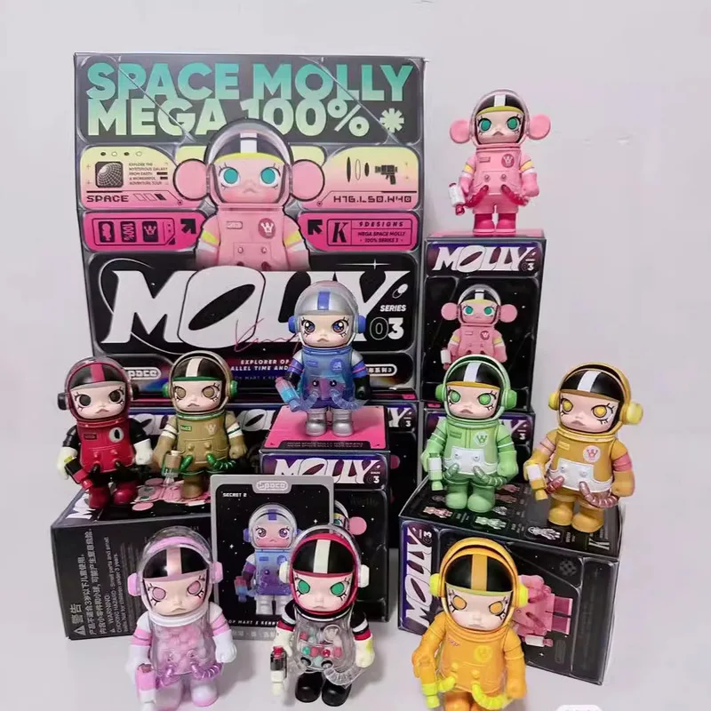 Bubble Mart Collection Jasmine Blind Box Mega Space Molly 100% Anniversary Series Third Generation Ornament Handmade