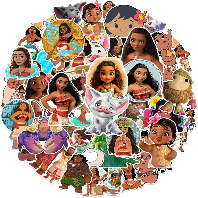 50 шт. Мультяшные наклейки в виде Моаны