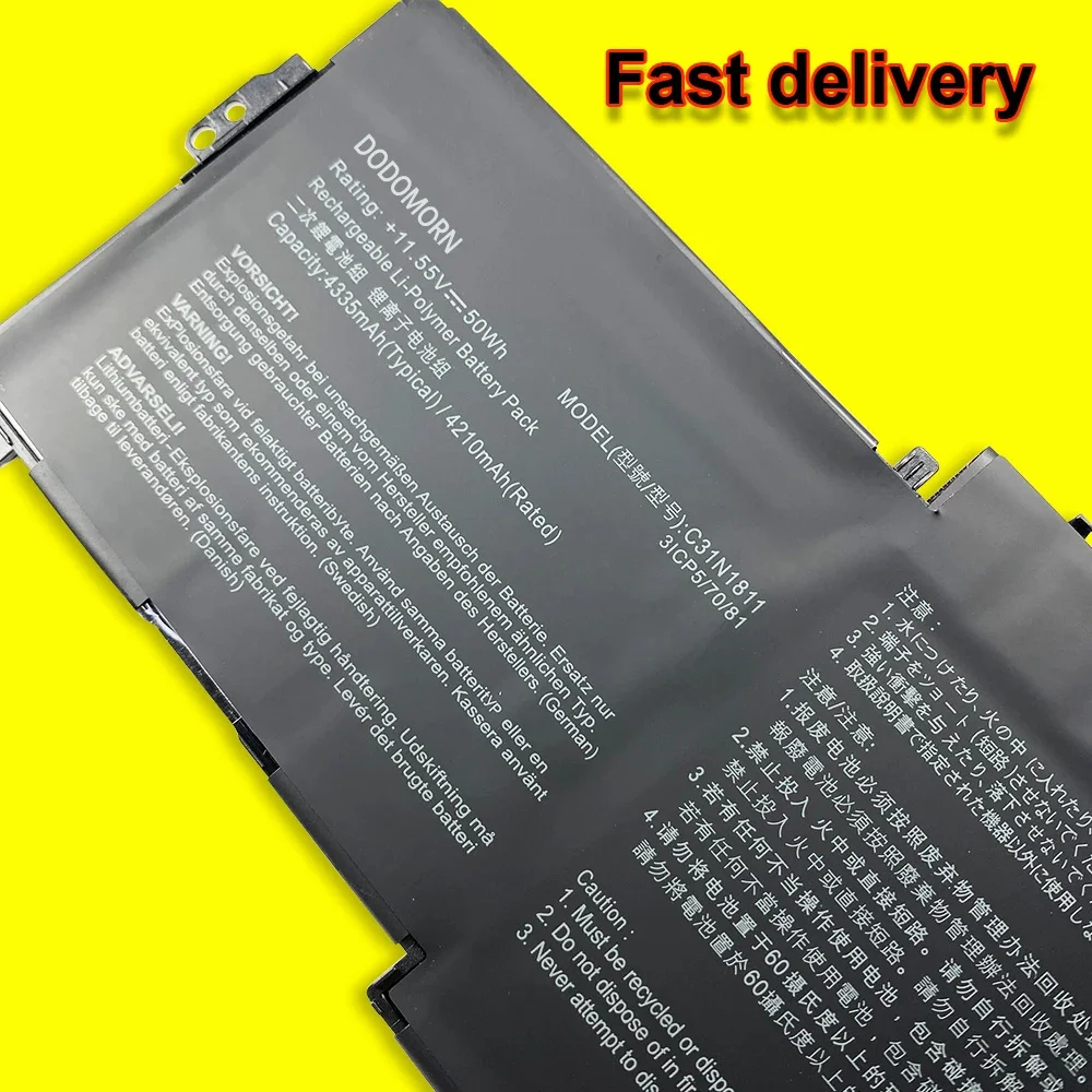 C31N1811 Аккумулятор для ноутбука ASUS ZenBook 14 UX433F UX433FN UX433FA UX433FX BX433FN RX433FN Deluxe13/Deluxe14 11 55 в 50