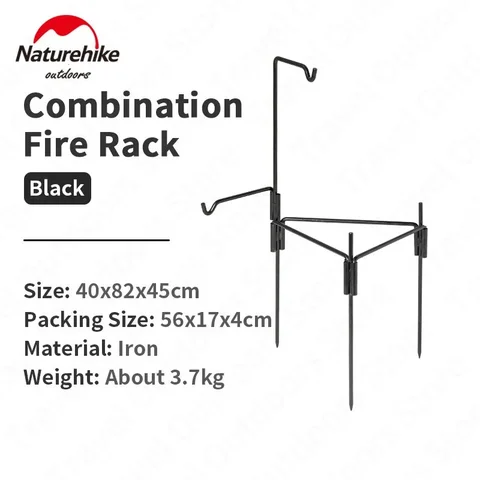 Naturehike Железная комбинированная пожарная стойка черная