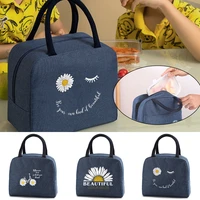 lunch bag tote thermal women kids portable lunchbox picnic supplies insulated cooler bag daisy print travel food storage handbag