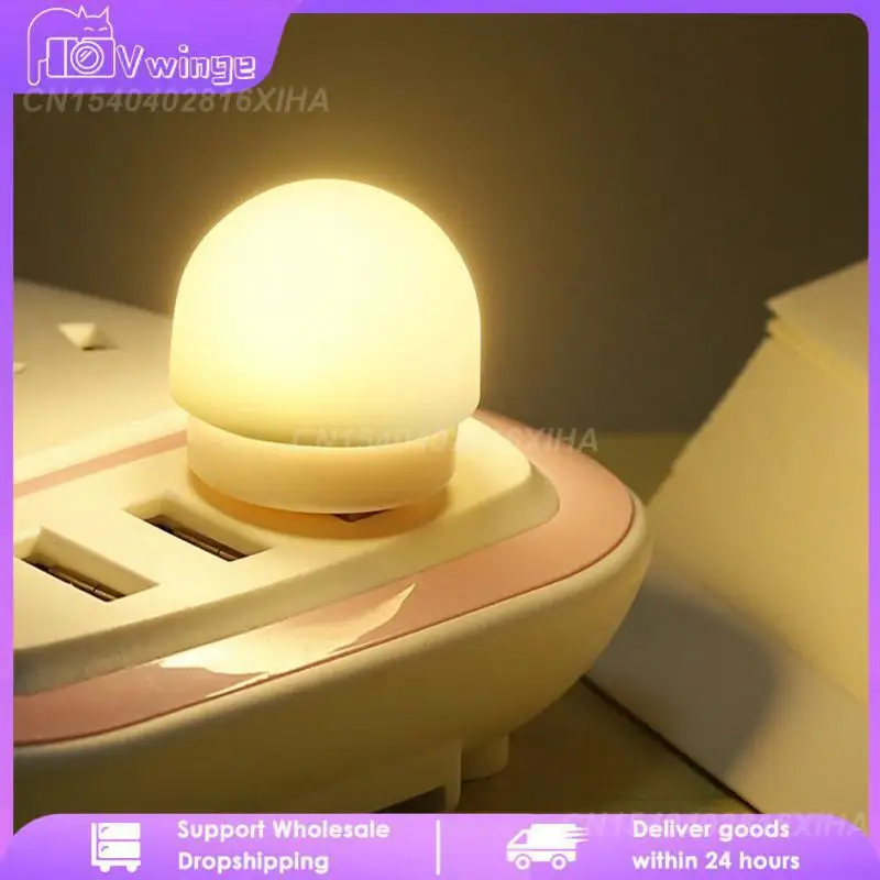 

6500k White Light Led Night Lights Energy Saving Lamp 5g Usb Book Light Soft Light Bedroom Decoration 1w Usb Plug Lamp