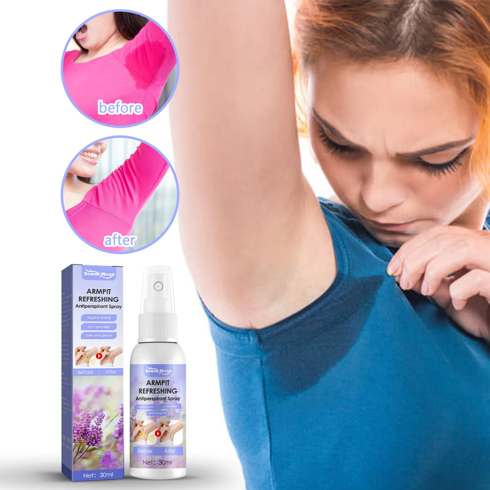 

Lavender deodorizing sweat spray underarm sweat odor body odor spray deodorant Lotion bad smell underarm sweat body deodorant