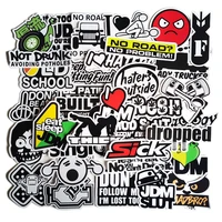 102050pcs jdm styling cool stickers bicycle motorcycle car bumper scooter skateboard guitar funny sticker decal bomb kids gift
