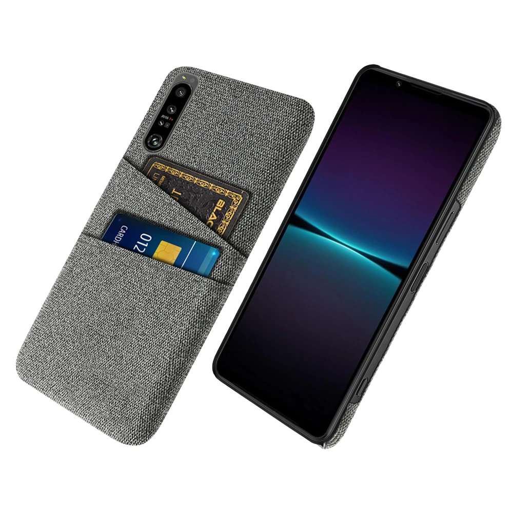 Чехол для Sony Xperia 1 IV / 10 роскошный тканевый чехол телефона с двумя картами задняя