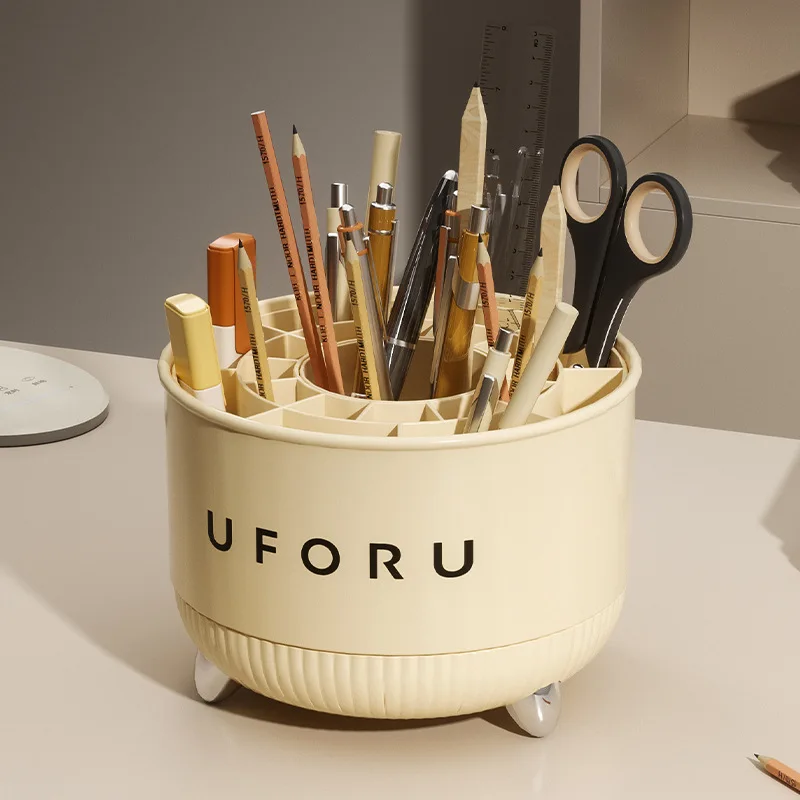 

Rotating Makeup Brush Storage Box Office Desktop Pen Holder Dressing Table Eyebrow Pencil Eye Shadow Lipstick Powder Storage Box