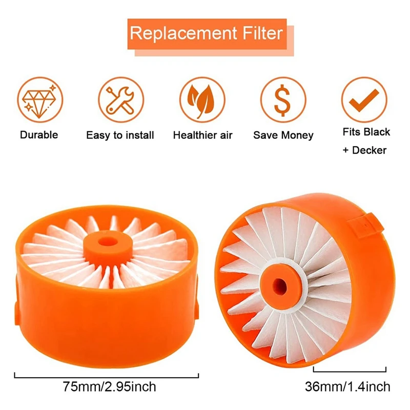 HEPA-фильтры запасные части детали робота-пылесоса совместимые с Black Decker BSV2020G BSV2020P