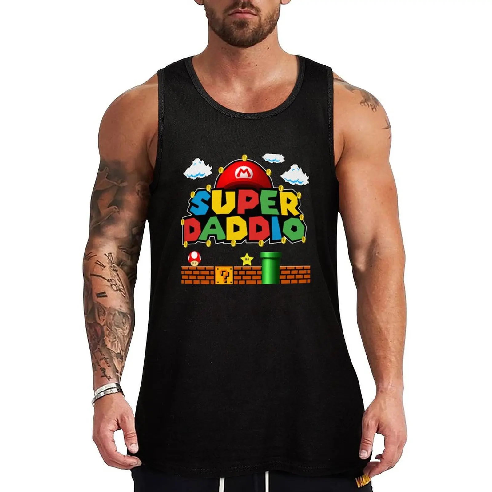 Фото Новая майка Super Daddio Fathers Day, мужской топ с аниме №1
