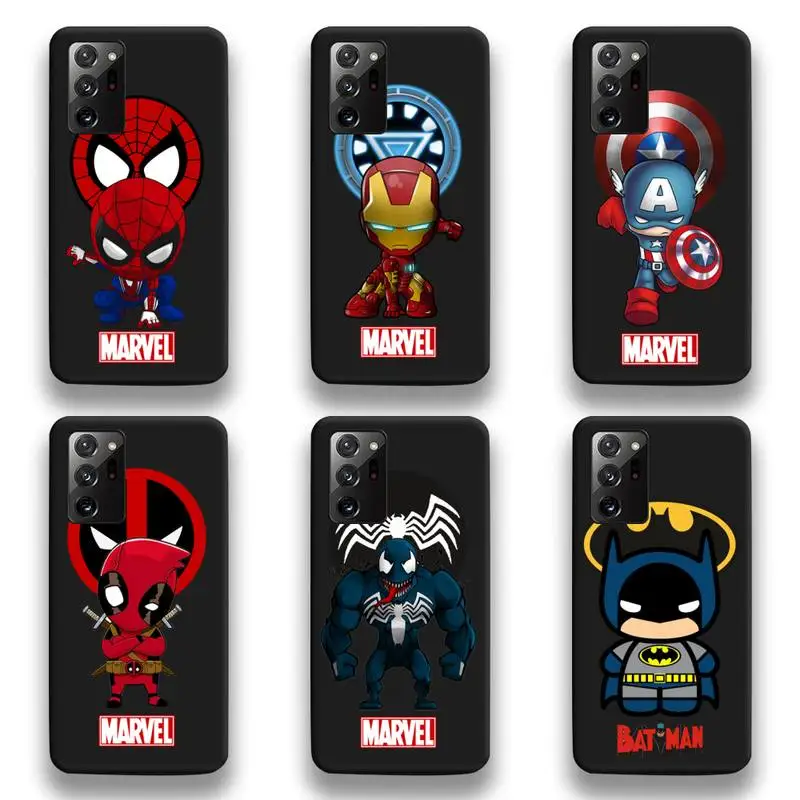 

Spiderman Iron Man Deadpool Marvel Phone Case For Samsung Galaxy Note20 ultra 7 8 9 10 Plus lite M51 M21 M31S J8 2018 Prime