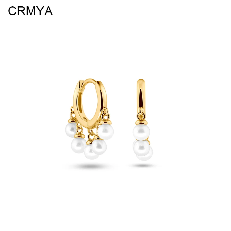 

CRMYA Gold Plated Dangle Earrings For Women Cute Imitation Pearl Piercing Female Earring 2023 Jewelry Accessories Wholesale