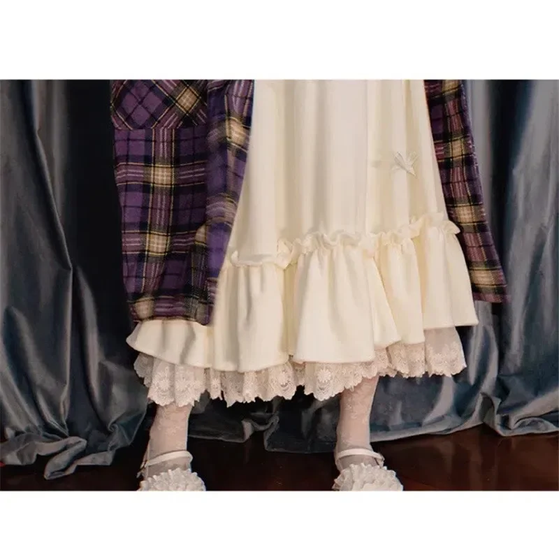 Юбка плиссированная бархатная с завышенной талией и кружевным подолом