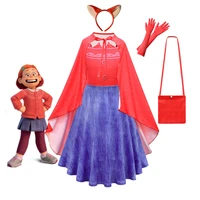 2022disney turning red girls anime princess dress summer dresses girl mei new year carnival cosplay costume birthday party dress