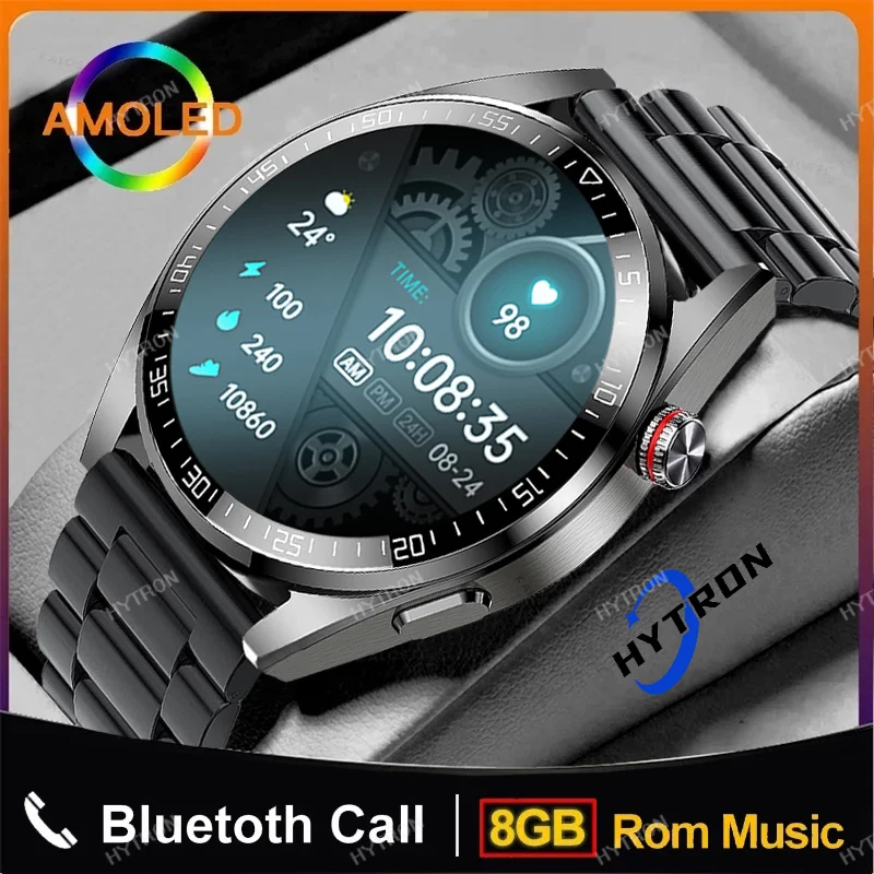 

New 454*454 AMOLED Screen Smartwatch Bluetooth Call Men Watches 8GB Local Music Waterproof Smart Watch For Huawei Xiaomi Clock