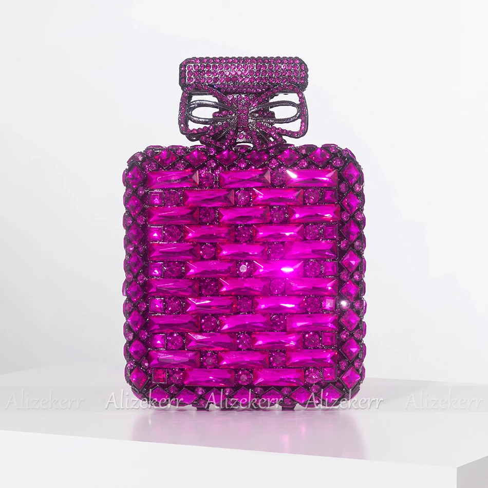 Вечерние женские сумки Alizekerr в виде флакона духов с кристаллами роскошные