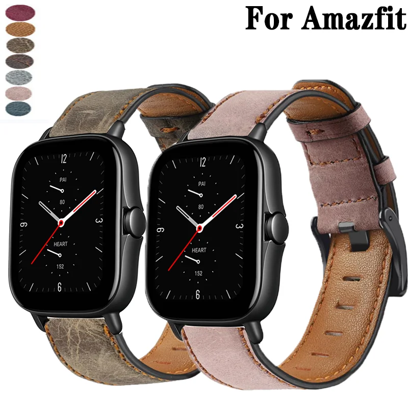 

Кожаный ремешок в стиле ретро для Amazfit GTS 3/2/GTS2 Mini/GTR 2e/3/Pro/42 мм/47 мм/stratos 2/3 оригинальный браслет 20 мм 22 мм Amazfit ремешок bip