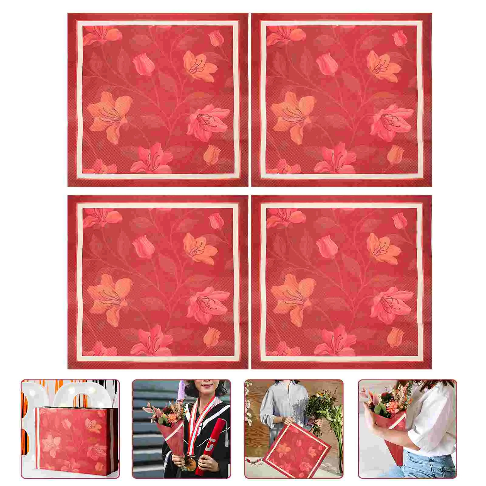 

10 Sheets Christmas Wrapping Paper Kraft Gift Packing Xmas Wrapper Pottery Transfer Present Papers