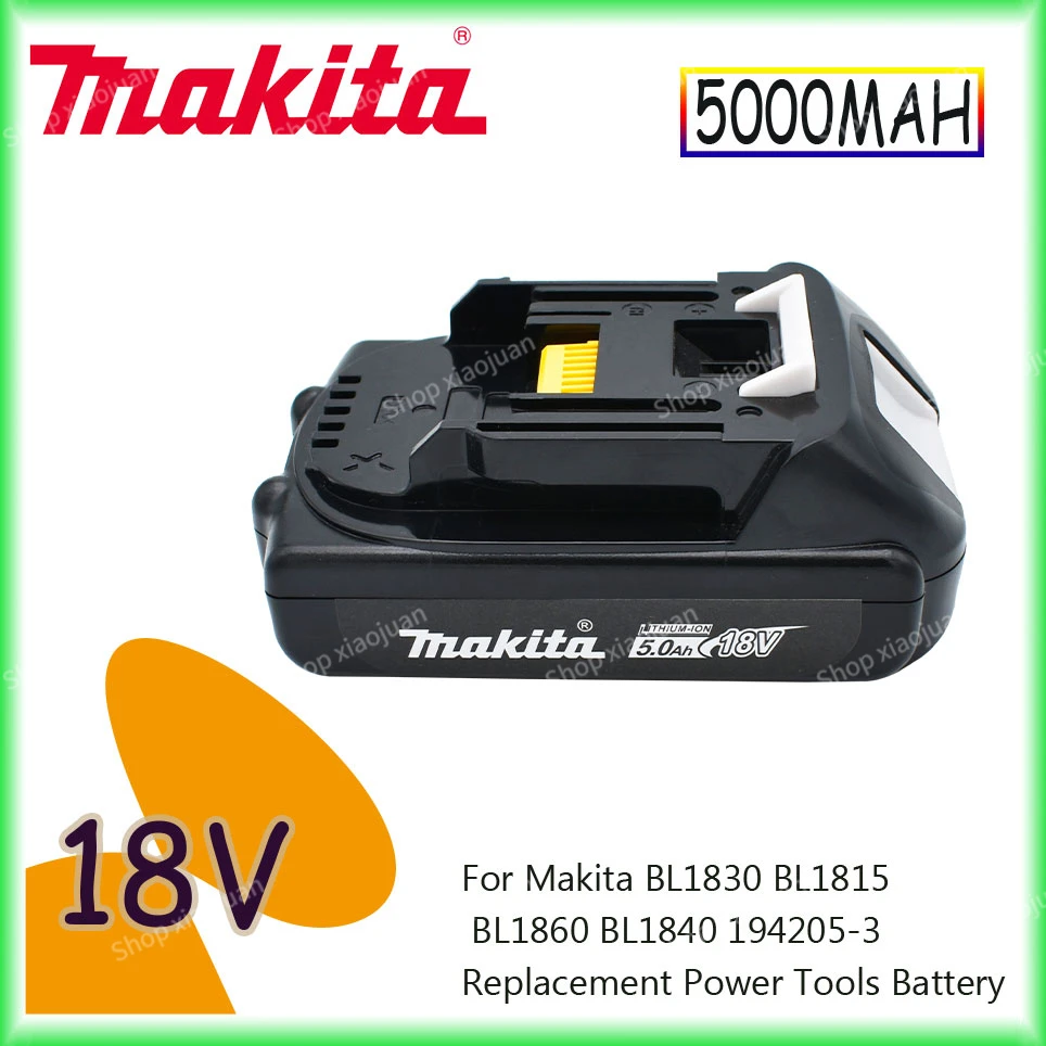 

18V 5.0Ah Makita Original Rechargeable Li-Ion Battery For BL1830 BL1815 BL1860 BL1840 194205-3 Replacement Power Tools Battery