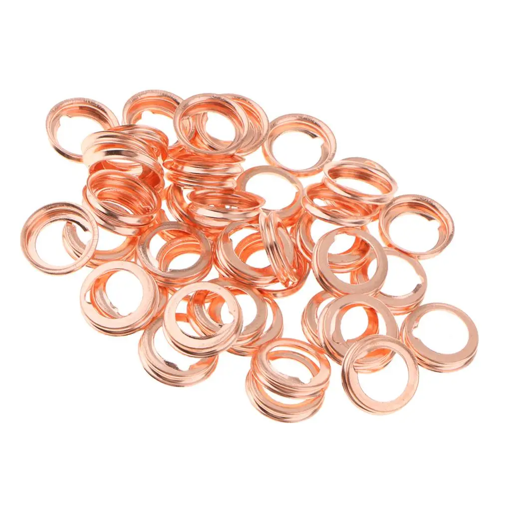 

50 Pcs 14mm Car Oil Drain Plug Gasket Crush Washer Rings for Toyota Honda Ford Kia for VW Etc Auto Car Accessories