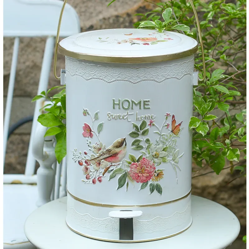 Уличная садовая корзина для мусора металлическая мусорная в европейском стиле