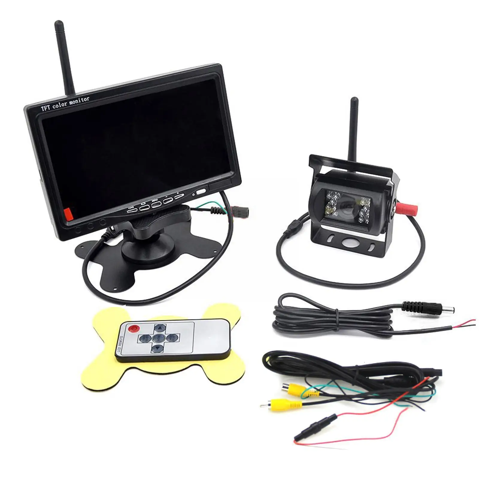 

1PCS New Multi-function 7-inch 2.4G Built-in Wireless Bus Two-way AV Truck Reversing Display Image 12V-24V Car Input I6R3