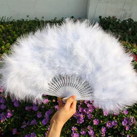 length 30cm wide 50cm thickened 25 full velvet feather fan diy dance fan stage performance props wedding fan