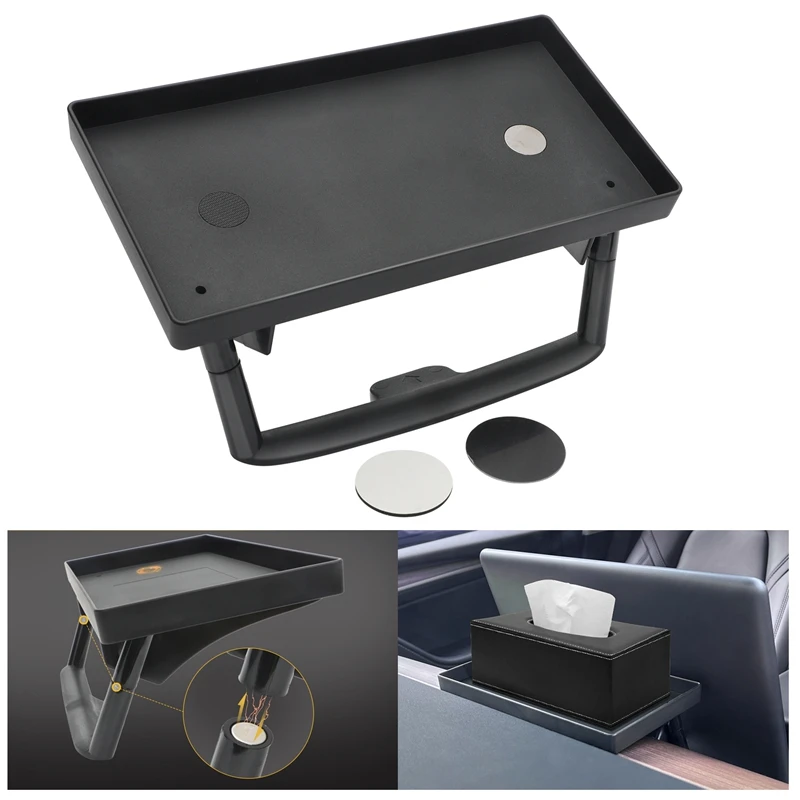 

For Tesla Model 3 Y Screen Rear Storage Box Magnetic Hidden Srorage Tray Tissue Box Sundries Rack Model Y 2020-2022 Accessories
