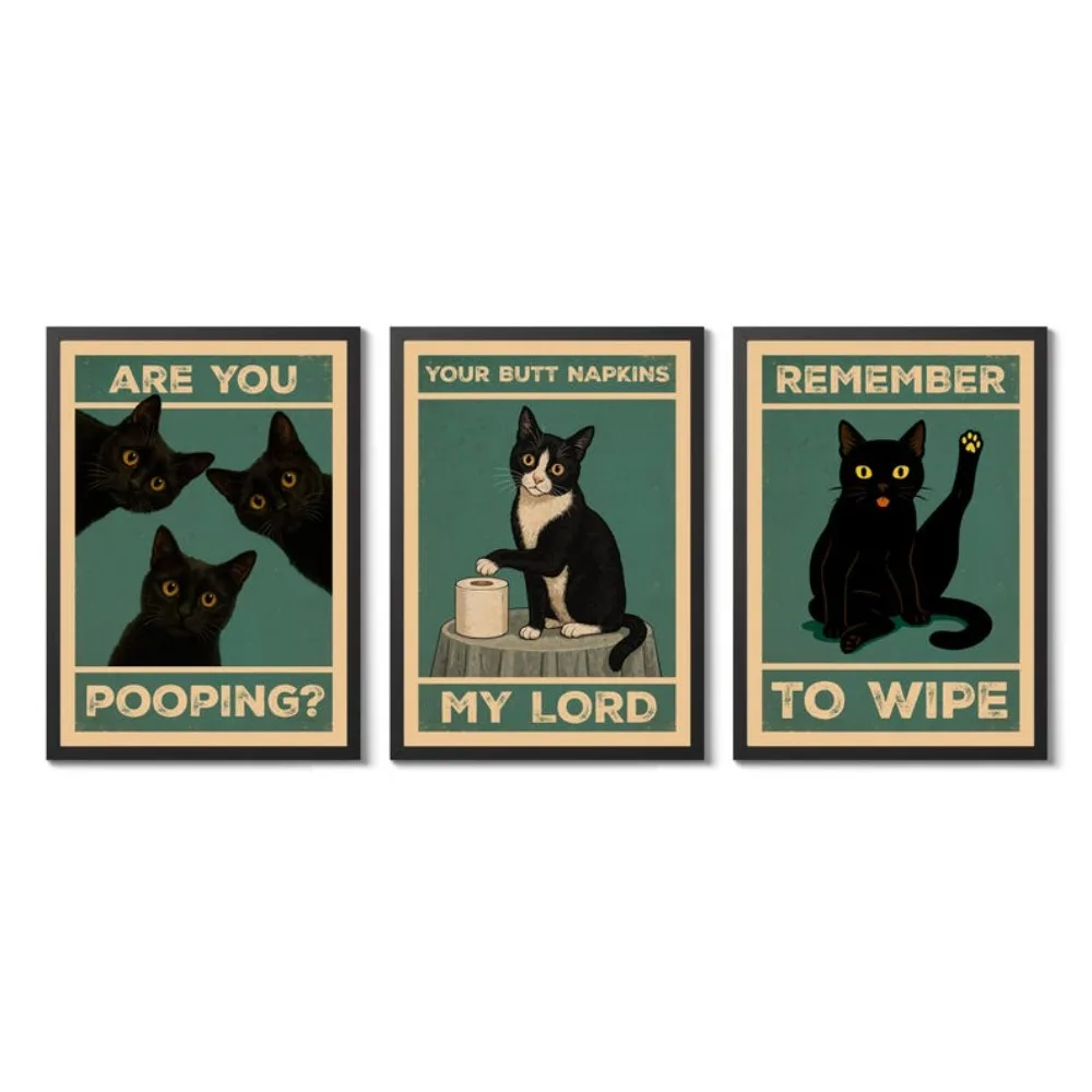 

Набор из 3 постеров с кошками HALFLEMART