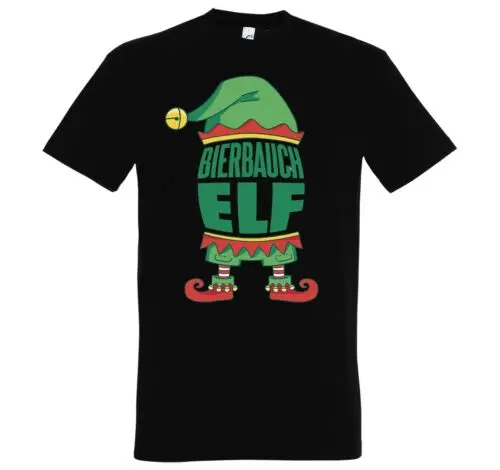 Футболка с принтом логотипа Youth Designz Herren Lustig Bierbauch Elf Weihnachten Santa