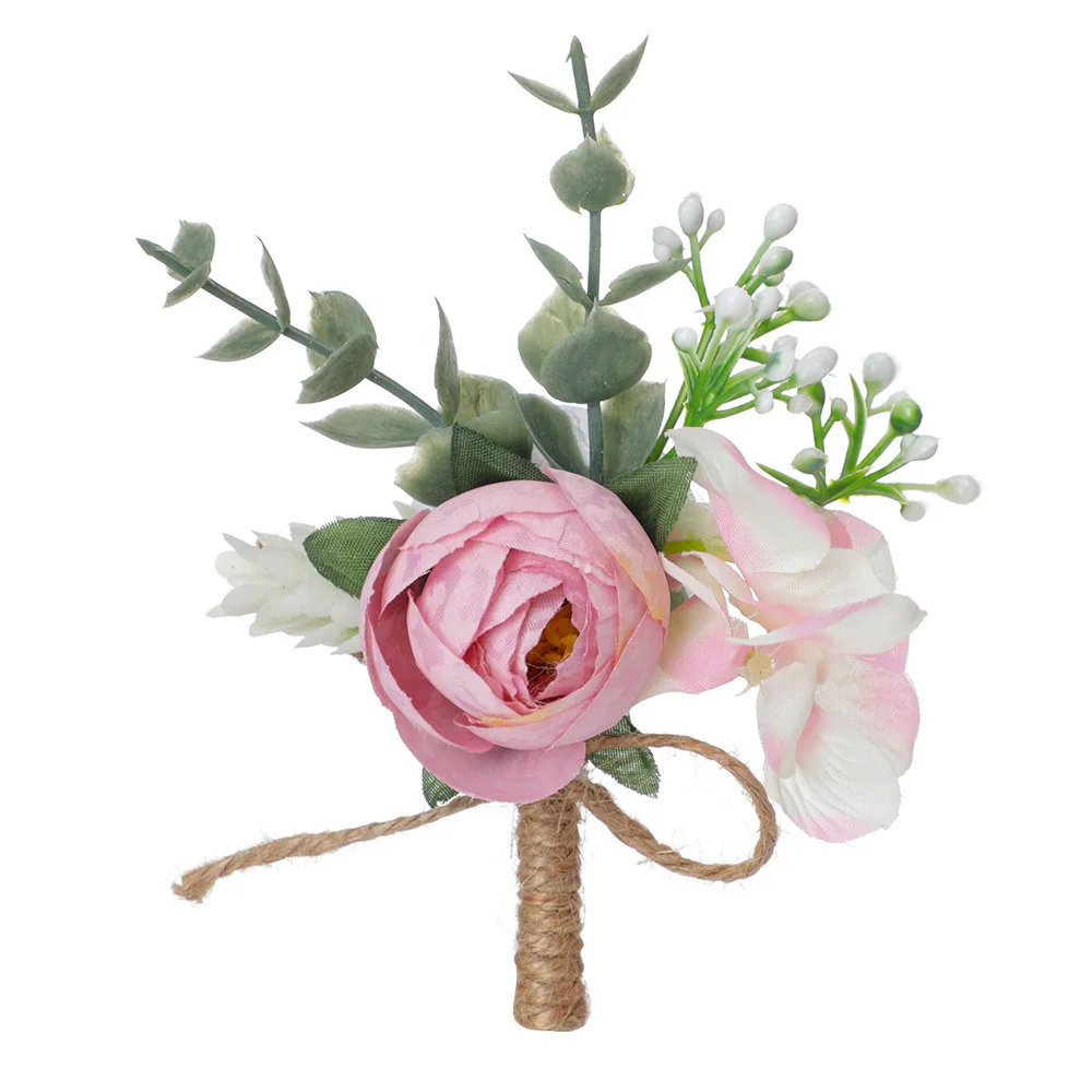 

Plastic Floral Brooch Western Style Wedding Dress Corsage Elegant Bridal Broom Festive Handmade Bouquet Artificial Flower Brooch