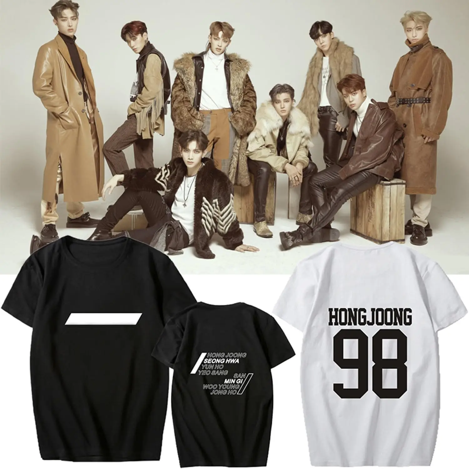 Xkpopfans Kpop T-Shirt Zero to One Concert T-Shirts Hong-Joong Seong-HWA Yun-Ho Tee Shirt