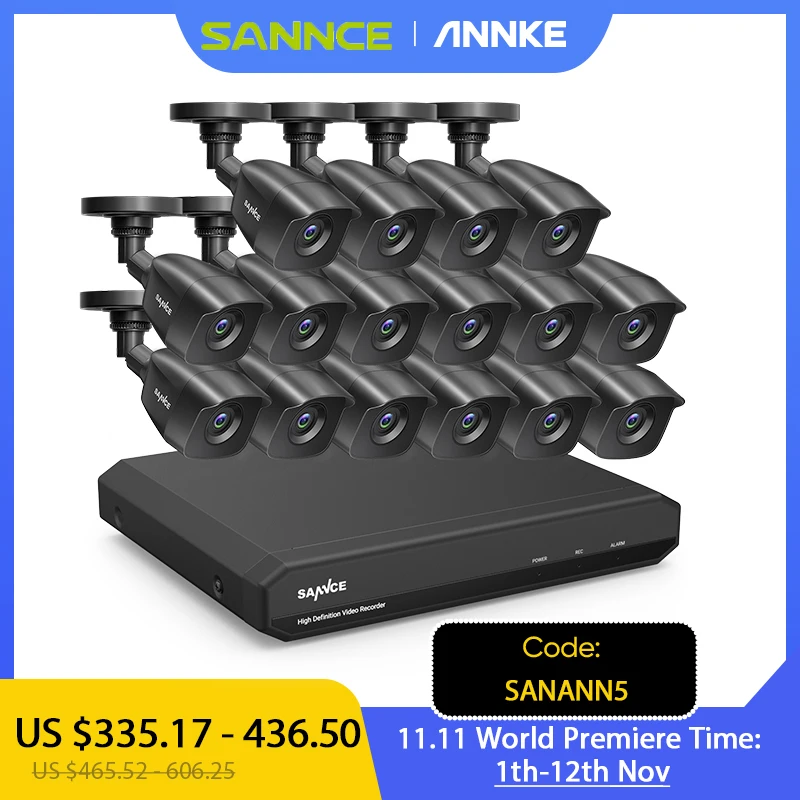 Pаспродажа Система видеонаблюдения SANNCE, 16 каналов, 1080P Lite, 1080N, 5 в 1 Pаспродажа Система видеонаблюдения SANNCE, 16 каналов, 1080P Lite, 1080N, 5 в 1