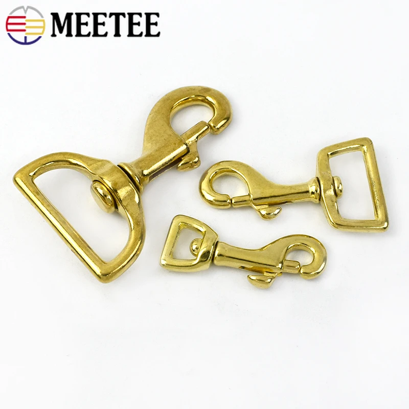 Фото 2 шт. Meetee 12-38 мм, твердая латунь, поворотная пряжка-лобстер, ошейник для собаки, ремень для сумки, карабин, лямка, разъем, аксессуары для фурнитуры «сделай сам» №1