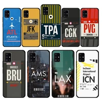 boarding pass air ticket cover case for samsung galaxy a53 a73 a12 a52 a51 a32 a21s a50 a71 a72 a31 4g 5g shell silicone trend